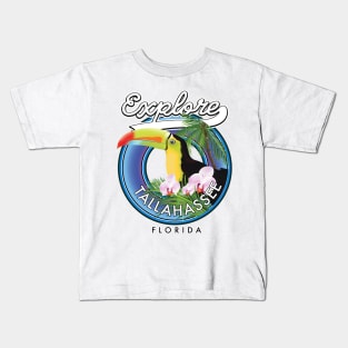 Explore Tallahassee Florida travel patch Kids T-Shirt